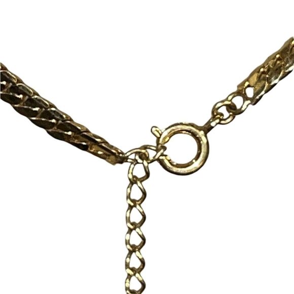 Vintage Prong Set Ruby Stone Dangle Gold Tone Women’s Necklace Estate Jewelry - Picture 8 of 11